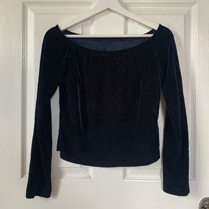 Blue Velvet Off the shoulder top